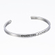 304 Stainless Steel Inspirational Cuff Bangles BJEW-K173-14P-2
