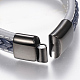 Braided Leather Cord Bracelets BJEW-H561-10D-3