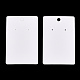長方形の紙 9x6x0.06 ペア イヤリング ディスプレイ カード (吊り下げ穴付き)  ペンダントとイヤリングの保管用のジュエリーディスプレイカード  ホワイト  6cm  穴：1.6mmと[2]mm CDIS-YWC0001-01-2