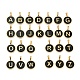 真空メッキステンレス鋼ペンダント  アクリルと  アルファベット付きフラットラウンド  ゴールドカラー  a～zの文字  304mm  穴：18x16x1.5mm STAS-G268-03-G-1