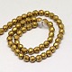 Electroplate Non-magnetic Synthetic Hematite Beads Strands G-J169C-3mm-04-2