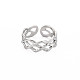 304 anillo de puño abierto hueco de rombo de acero inoxidable para mujer RJEW-S405-214P-1