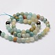 Faceted Round Natural Flower Amazonite Bead Strands G-L437-34-6mm-2