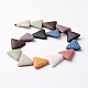 Brins de perles de pierre de lave naturelle teints en triangle G-O126-04-2
