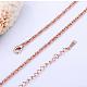 Rose Gold Plated Tin Alloy Rope Chain Necklaces NJEW-BB10183-18RG-2