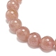 Natürliches und synthetisches gemischtes Edelstein-Armband mit runden Perlen und Glas-Lotus-Samenkapsel-Anhängern für Frauen BJEW-JB09027-3