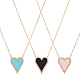 Anattasoul 3 pièces 3 couleurs collier pendentif coeur strass NJEW-AN0001-69-1