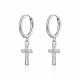 Stainless Steel Cross Earrings with Rhinestone for Women QX9775-2-1