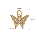 CHGCRAFT 4pcs Butterfly Brass Micro Pave Clear Cubic Zirconia Charms Platinum and Golden Pendants with Jump Ring for DIY Jewelry Makings ZIRC-CA0001-02-2