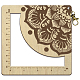 木製角枠かぎ針定規  編み針ゲージ  チョウセンアサガオ  13x13x0.5cm DIY-WH0537-007-1