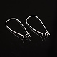 Silver Color Plated Brass Hoop Earrings Findings Kidney Ear Wires Making Findings X-EC221-S-1