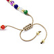 Bracciale da donna regolabile con perle intrecciate in perle naturali e vetro e ottone BJEW-O187-05-3