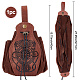 GORGECRAFT Medieval Leather Drawstring Pouch Vintage Printed Waist Bag Portable Brown Fanny Pack Dice Coin Purse for Women Men Hiking Waist Packs Costume Accessories AJEW-WH0285-05-2