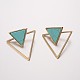 Synthetic Turquoise Ear Studs EJEW-G147-C02-1