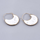 Natural Howlite Crescent Moon Dangle Hoop Earrings G-S344-75I-2
