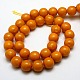Buddhist Jewelry Beaded Findings Resin Imitation Blood Beeswax Round Bead Strands RESI-L002-12mm-G04-3
