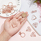 GORGECRAFT 20PCS 4 Styles Rose Gold Paper Clips Heart Shapes Diamond Love Ring Paperclips Bookmarks Planner Clips Metal Journaling Paper Clamps with Aluminum Box for Document Sorting and Decoration AJEW-GF0005-81-3