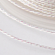 丸いメタリック糸  刺しゅう糸  9プライ  ホワイト  0.8mm  約65.61ヤード（60m）/ロール MCOR-L001-0.8mm-21-2