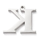 304つのステンレス鋼の手紙のペンダントラインストーンのセッティング  ステンレス鋼色  文字.k  K：11x16x1.5mm  穴：1.2mm  1.6mmのラインストーンに適する STAS-J028-01K-2