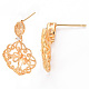 Brass Micro Pave Clear Cubic Zirconia Earring Findings KK-T062-206G-NF-3