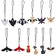 SUPERFINDINGS 12pcs Halloween Theme Cell Phone Straps 7.8~9.2cm Ghost Pumpkin Fashion Phone Lanyard Strap All Saints' Day Cat Bat Pirate Phone Chain Strap HJEW-FH0006-48-1
