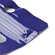 長方形レーザーPVCジップロックバッグ  再封可能な包装袋  セルフシールバッグ  スレートブルー  9.9x6.8x0.15cm  片側の厚さ：2.5ミル（0.065mm） ABAG-P011-01B-03-3
