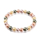 Runde Muschel Perle Stretch Perlen Armbänder BJEW-JB05510-02-1