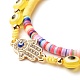 Ensemble de bracelets extensibles en perles heishi en argile polymère faits à la main BJEW-JB07349-05-6