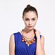 Fashion Women Jewelry Zinc Alloy Resin Round and Tassel Bib Statement Necklaces NJEW-BB15486-C-5