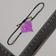 MIYUKIシード編みこみビーズブレスレット  女性のためのハートフレンドシップブレスレット  暗紫色  11インチ（28cm） BJEW-A121-31A-3