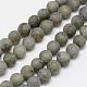 Natural Labradorite Frosted Bead Strands G-O155-04B-8mm-1