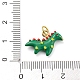 Pendentifs en laiton et émail plaqué dinosaure KK-Q804-13G-3
