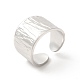 304 Stainless Steel Textured Wide Open Cuff Ring for Women RJEW-E063-22P-1