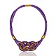 Trendige geflochtene Lederimitat Matinee Halsketten für Frauen NJEW-PJN868-2-1