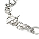 304 Stainless Steel Figaro Chain Necklace with Toggle Clasp for Men Women STAS-P300-01P-3