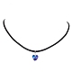 Glass Heart Pendant Necklaces NJEW-JN04476-02-1