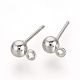 Iron Ball Stud Earring Findings KK-R071-09P-NF-1