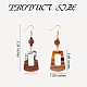 2 Paar 2-farbige Trapez-Ohrringe aus Harz und Walnussholz EJEW-SW00014-04-2