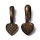 Pad piatto barre pendente della lega di stile tibetano cuore colla-on TIBEP-21438-AB-NR-1