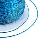 ポリエステル編組メタリック糸  DIYの編みこみのブレスレット作りと刺繡のために  ドジャーブルー  0.4mm  6プライ  約54.68ヤード（50m）/ロール OCOR-I007-B-27-3
