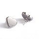 Heart 304 Stainless Steel Tri-Tiered Necklaces and Ear Studs Jewelry Sets SJEW-P110-01-4