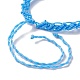 ナイロン糸編組コードブレスレット  女性のための幸運な調節可能なブレスレット  ディープスカイブルー  内径：2~4-3/4インチ（5.1~12.1cm） BJEW-JB07412-02-6