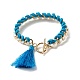 Bracelet à breloques pompon en polyester pour adolescente femme X1-BJEW-TA00021-3-1