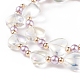 2Pcs 2 Size Glass Hearted Beaded Stretch Bracelets Set for Mother Children BJEW-JB08516-5