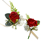 Craspire 2 pz 2 stile panno di seta imitazione fiore all'occhiello corpetto rosa AJEW-CP0001-61C-1