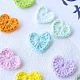 FINGERINSPIRE 14Pcs Heart Shaped Crochet Applique Patches 1.2x1.3 inch Handmade Yarn Knitted Sew On Cloth Patches Heart Crochet Patches for Clothing Repair DIY Crafts Decoration AJEW-FG0002-48-5
