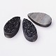 Dyed Teardrop Electroplate Natural Geode/Druzy Agate Cabochons G-E277-11-1