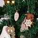 クリスマスのテーマのプラスチック製のペンダントの装飾  ロープ付き  混合図形  ココナッツブラウン  28~51x23~44x3.5~4mm  穴：3mm  22個/箱 HJEW-SZ0001-05-5