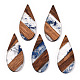 Grands pendentifs en résine transparente et bois de noyer RESI-ZX017-68-1