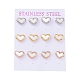 Heart 304 Stainless Steel Shell Stud Earrings STAS-D188-10-2